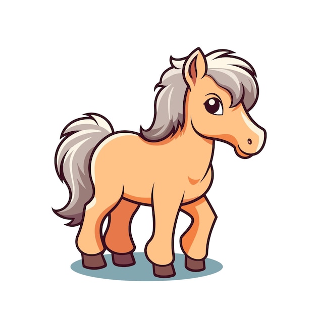 Personaje de vector de caballo de dibujos animados lindo