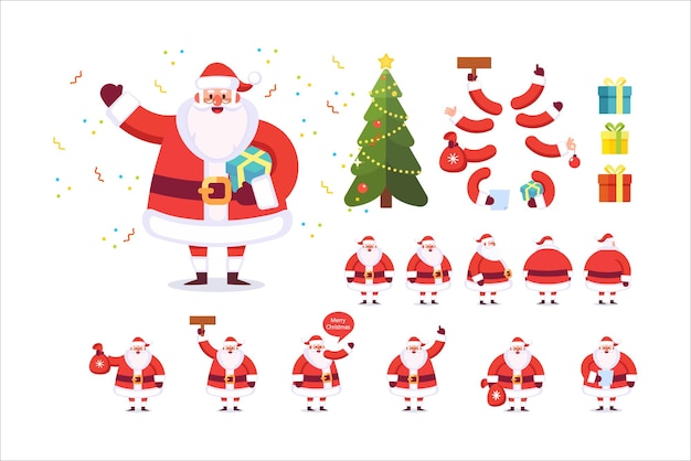 Personaje de vector de dibujos animados de Santa