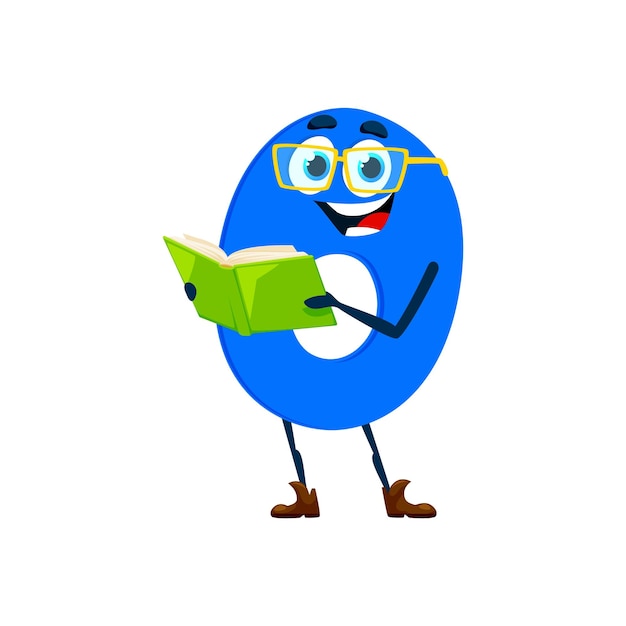 El personaje del vector número cero de las caricaturas matemáticas divertidas.