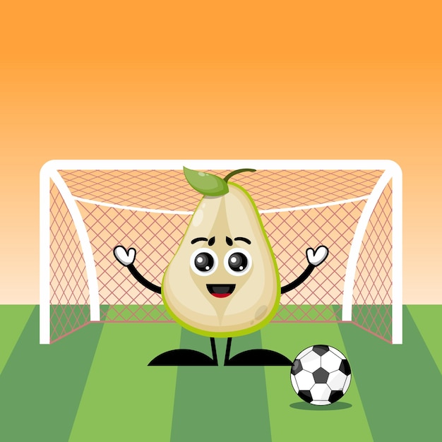 Vector personaje de vector de pera de fútbol