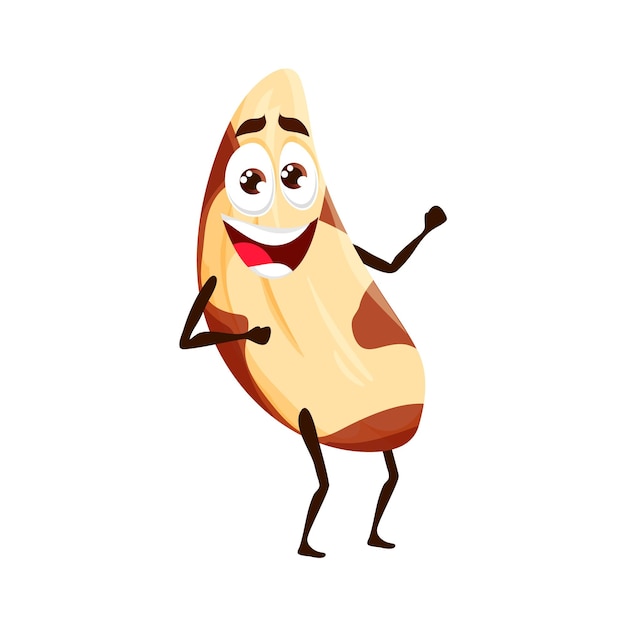 Personaje vectorial de alimentos keto de nueces brasileñas de dibujos animados