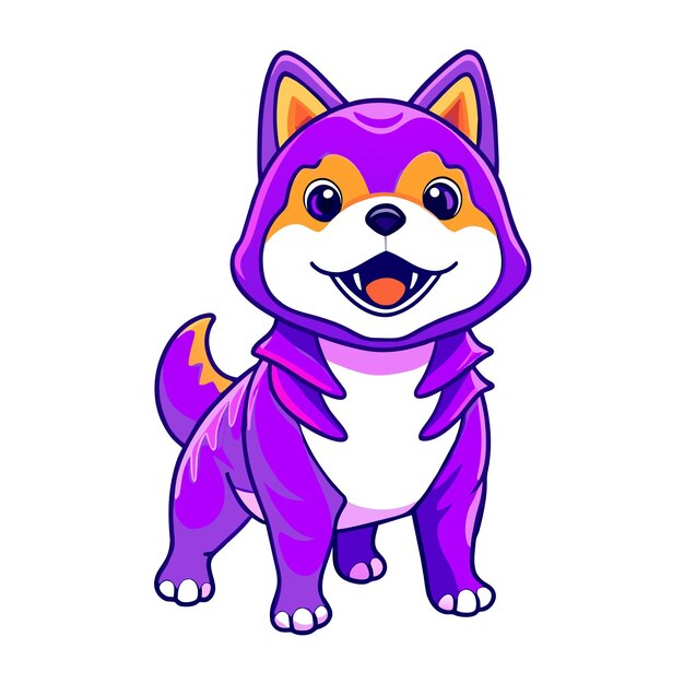 Vector personaje vectorial de perro shiba inu