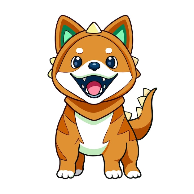 Personaje vectorial de perro shiba inu
