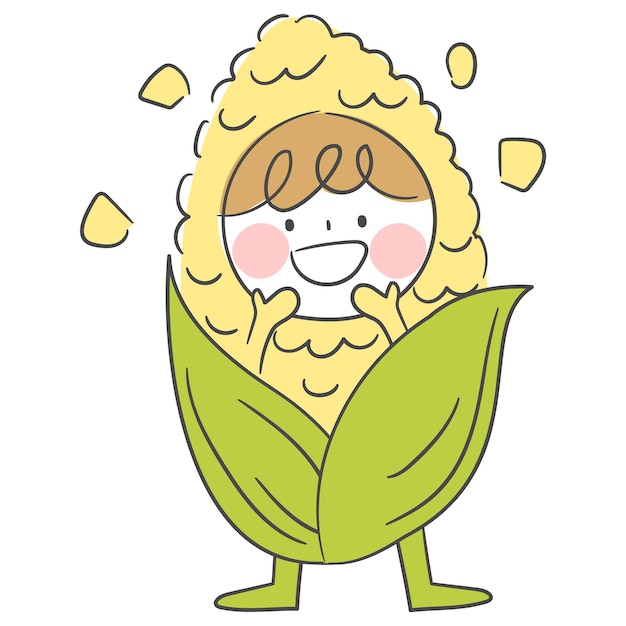 Un personaje vestido con un disfraz de maíz.