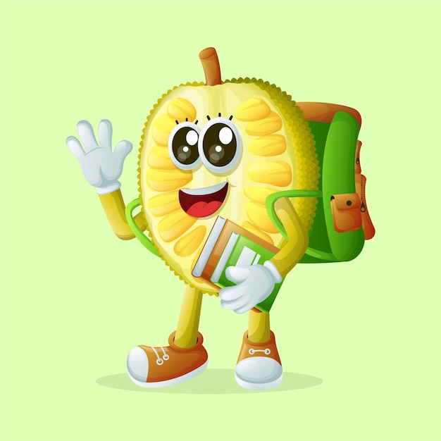 personaje de yaca que lleva una mochila Perfecto para promoción de pancartas adhesivas y productos para niños