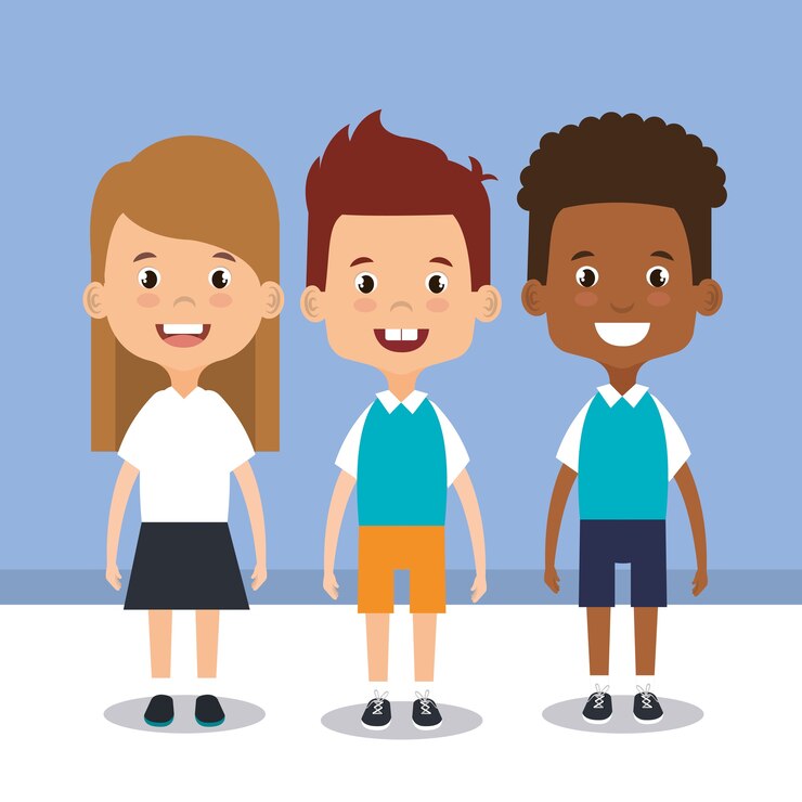 Vector personajes de avatares de estudiantes pequeños