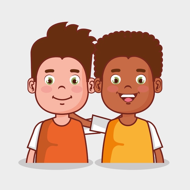 Personajes de avatares del grupo de niños pequeños