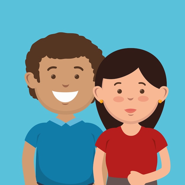 Vector personajes de avatares de pareja de padres