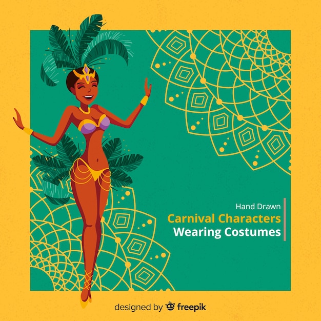 Vector personajes de carnaval con disfraces