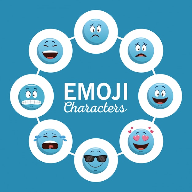 Vector personajes de chat emoji