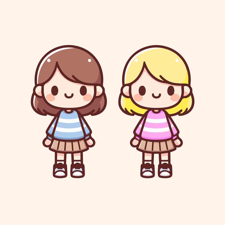 personajes de chicas vectoriales
