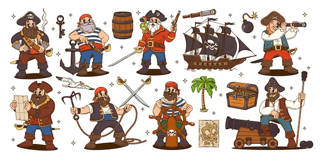 Los personajes de los corsarios piratas son un tesoro.
