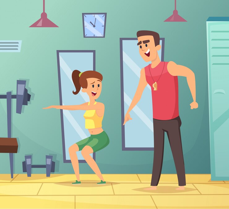 Vector personajes deportivos de dibujos animados masculinos y femeninos.