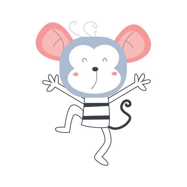 Personajes de dibujos animados de animales lindos adecuados para diseños de ropa para niños