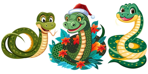 personajes de dibujos animados de año nuevo