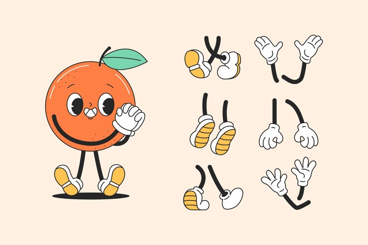 Personajes de dibujos animados dibujados a mano