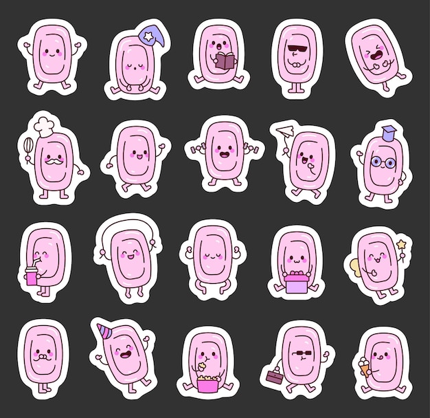 Personajes de dibujos animados con emociones