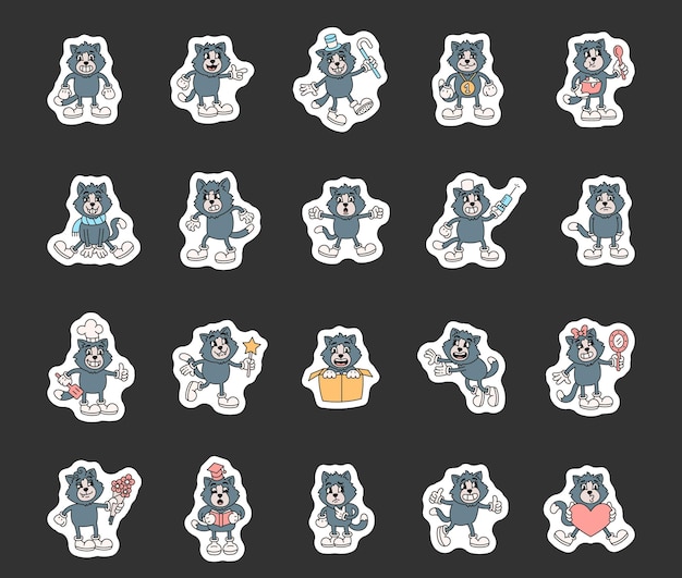 Los personajes de dibujos animados de gatos