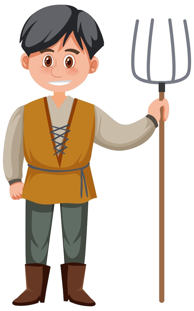 Vector personajes de dibujos animados históricos masculinos medievales