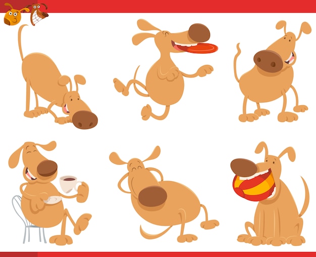 personajes de dibujos animados lindo perro