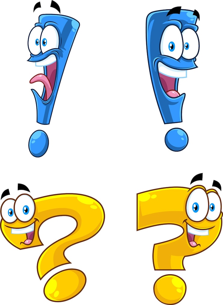 Vector personajes de dibujos animados de signo de interrogación divertido conjunto de colección de vectores