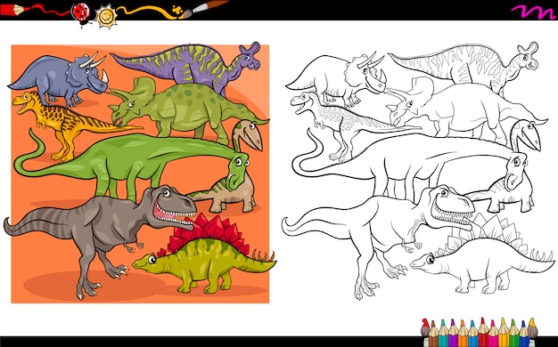 personajes de dinosaurio para colorear