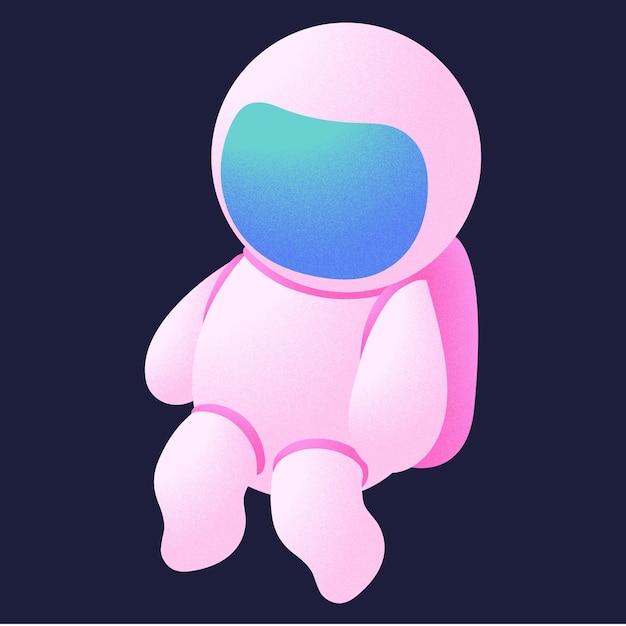 Personajes del espacio lindos Adhesivo de hombre del espacio rosa