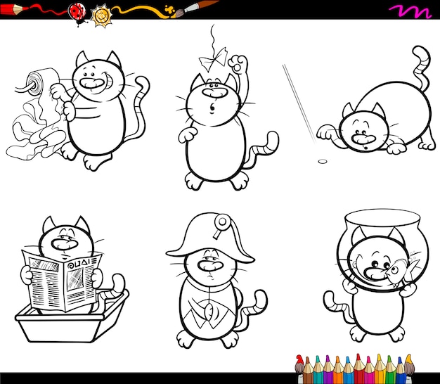 Personajes de gato para colorear