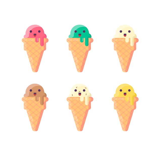 Vector personajes de helado