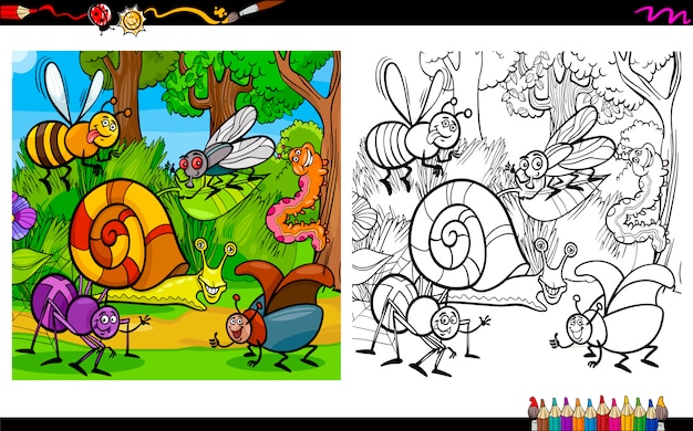 Personajes de insectos para colorear