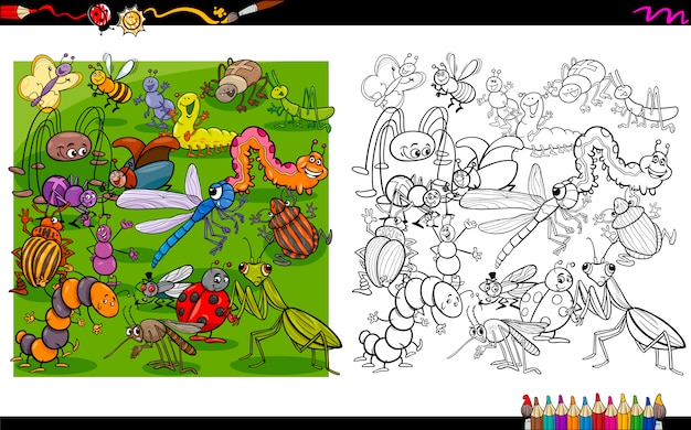 personajes de insectos para colorear