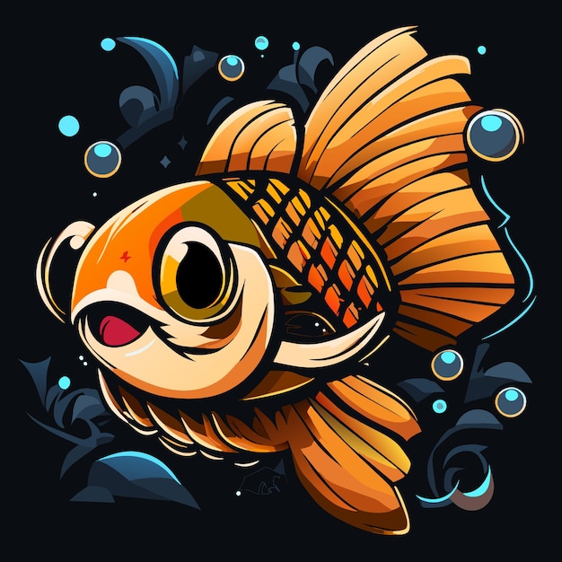 Vector personajes de juegos de peces aislados concepto de diseño lúdico