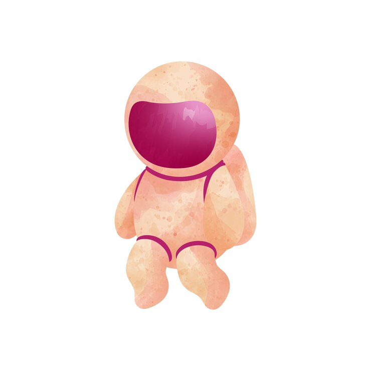 Vector personajes lindos del espacio aero icono del hombre del espacio marrón