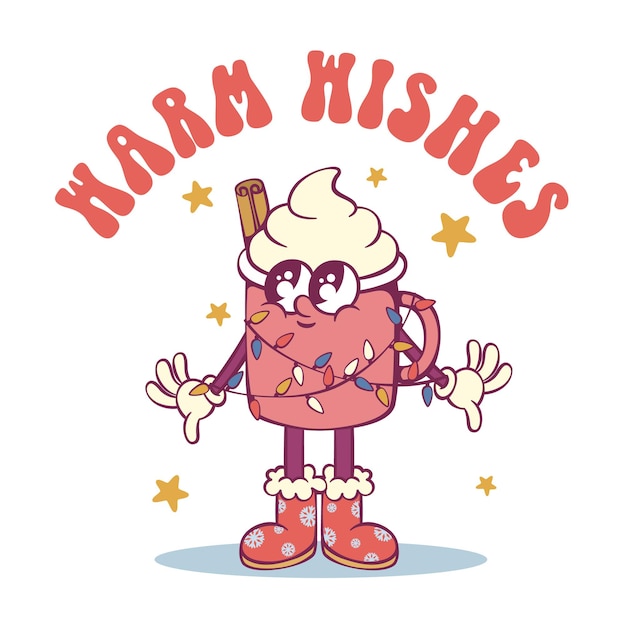 Personajes de la mascota retro de la Navidad