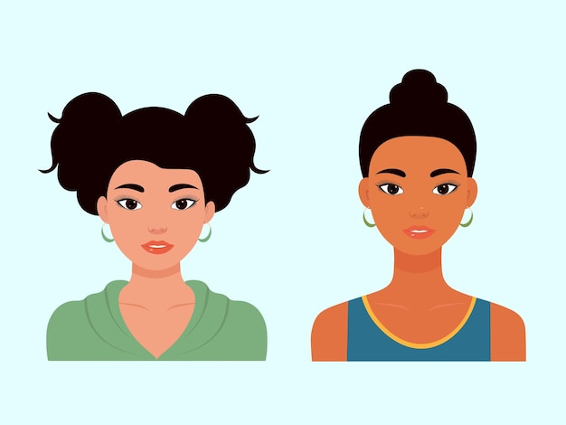 Vector personajes de mujer joven