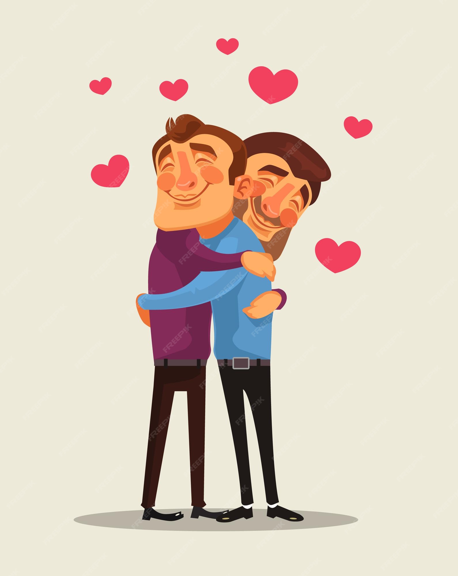Personajes de pareja gay. ilustración de dibujos animados plano de vector | Vector Premium Personajes de pareja gay. ilustración de dibujos animados plano de vector | Vector Premium