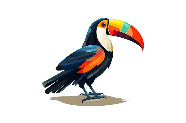 personajes de tucanes en ilustración al estilo de dibujos animados ilustración de pájaros tucanes vectoriales
