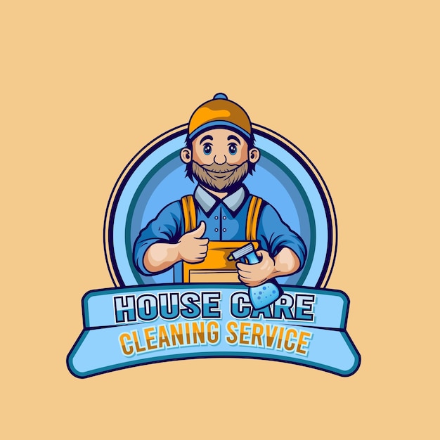 Vector personal de servicio de limpieza personajes sonrientes en el fondo limpiadores de casas vestidos con mascota uniforme