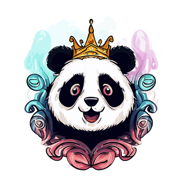 Vector la personalidad juguetona del panda vibrante