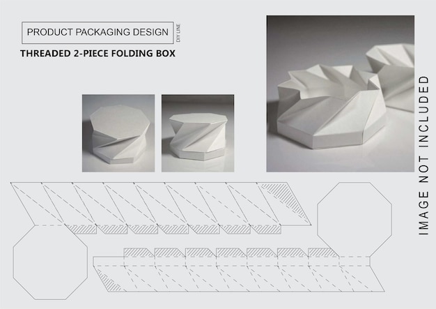 Vector personalizar el diseño del embalaje del producto caja plegable roscada de 2 piezas