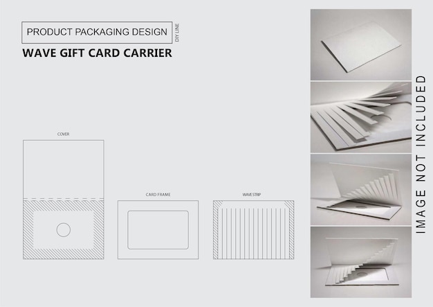 Personalizar el diseño del embalaje del producto portador de tarjetas de regalo wave