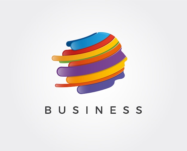 Personas cabeza logo rostro humano ilustración mente logo creativo