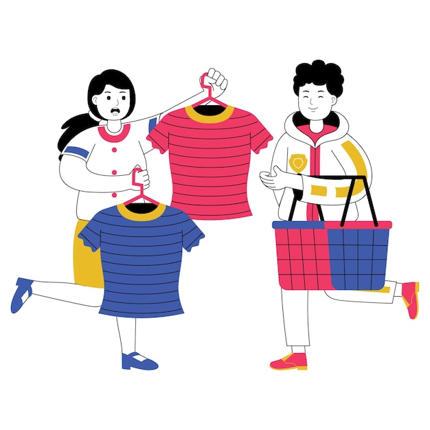 personas de compras con ilustración vectorial
