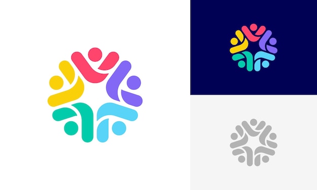 Personas de la comunidad Comunidad social Logotipo de la familia humana vector de diseño abstracto