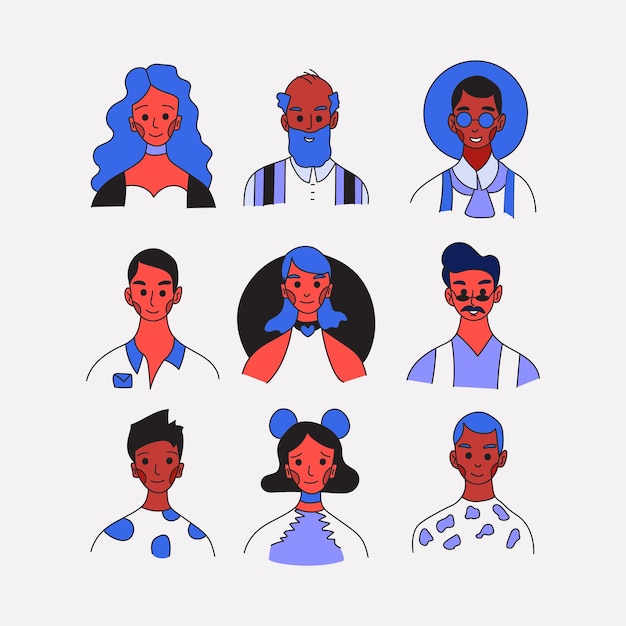 Vector personas de diferentes perfiles de ocupación colección de avatares.