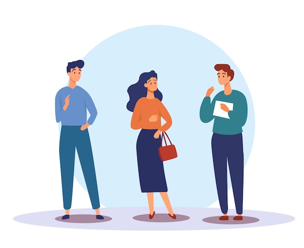 personas discutiendo el tema de la ilustración de caracteres planos
