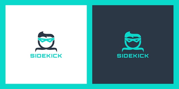 Personas con diseño de logo de superhéroe de máscara