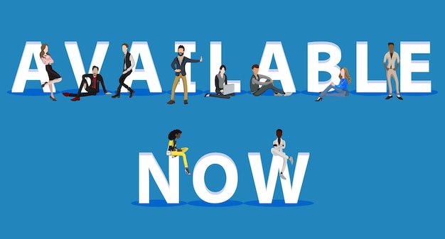 Personas en Disponible ahora para presentaciones de aplicaciones móviles web