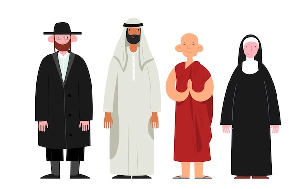 Personas de diversas denominaciones religiosas. Judaísmo, Islam, Budismo y Cristianismo