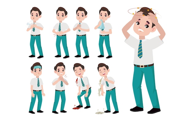 Personas enfermas con diferentes síntomas